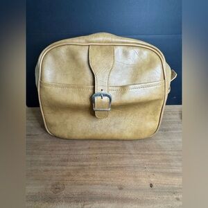 Vintage 70’s Flite-Line Mustard Zip Hand Luggage Yellow Overnight Travel Bag